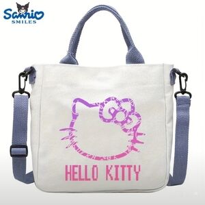 Hello Kitty Pink Tote Bag Womens Shoulder Messanger Bag Sanrio Canvas Purse‎